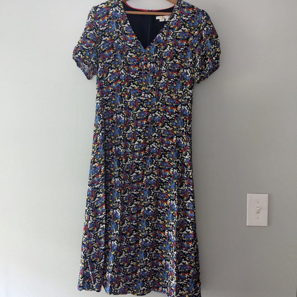 Boden | Tessa Midi Dress French Navy Broad Bean Ditsy